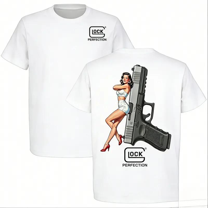Glock Perfect Sexy Women's T-Shirt, vintage gun tactical T-shirt, is an excellent choice for gun enthusiasts, featuring a tactical style graphic tee