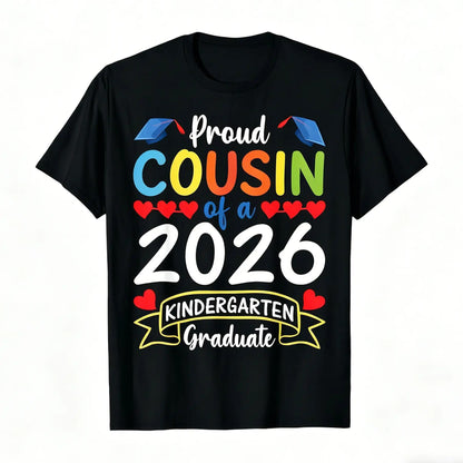 Proud Mommy of a 2026 Kindergarten Graduate T-Shirt - Soft Retro Tee with Heart & 2026 Number Design, Kindergarten Graduation Party Outfit, Mommy Gifts Suitable for Moms, Casual Wear & Graduation Gifts for Kindergarten Events