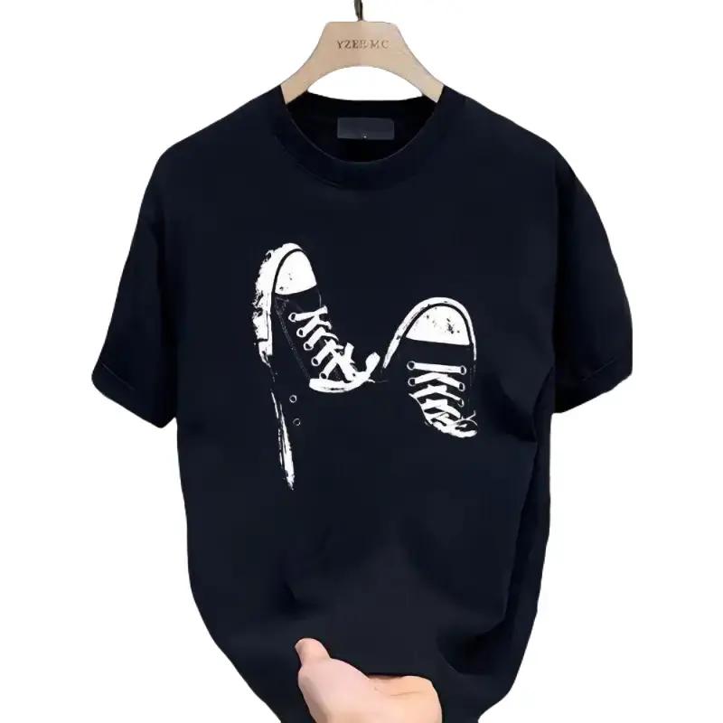 Men's Round Neck Shortsleeve Graphic Print Cotton Tee - Summer Basic Light Tropical Breathable Fabric, Soft Thick Minimalist Sweat Tshirt, Thermally Optimized Fitted Casual Streetwear Boxy Baggy Top,summervibes