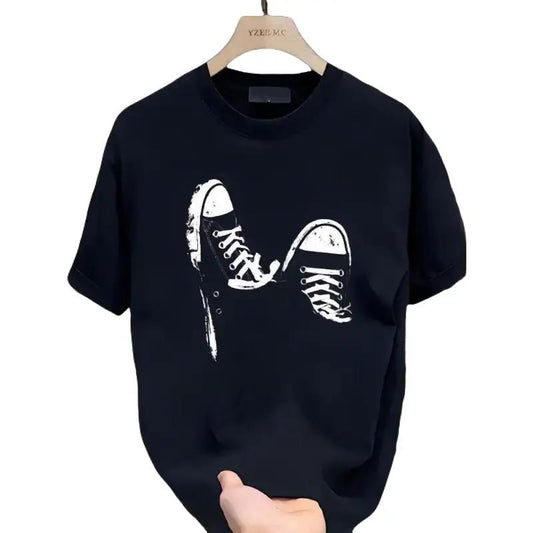 Men's Round Neck Shortsleeve Graphic Print Cotton Tee - Summer Basic Light Tropical Breathable Fabric, Soft Thick Minimalist Sweat Tshirt, Thermally Optimized Fitted Casual Streetwear Boxy Baggy Top,summervibes