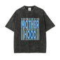Motherhood Tee | Retro Washed Mint Stripe Graphic Tee,Vintage Oversized Washed Motherhood Tee