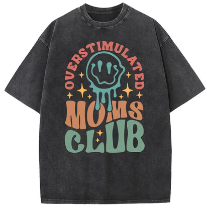 Holafish 2026 New Arrivals Oversized Acid Wash VintageMOM'S Club pattern T-Shirt,MOM'S Day Gift T-shirt Heavyweight Cotton Streetwear graphic vintage tees Menswear Crewneck Tshirt 2026 New Colors
