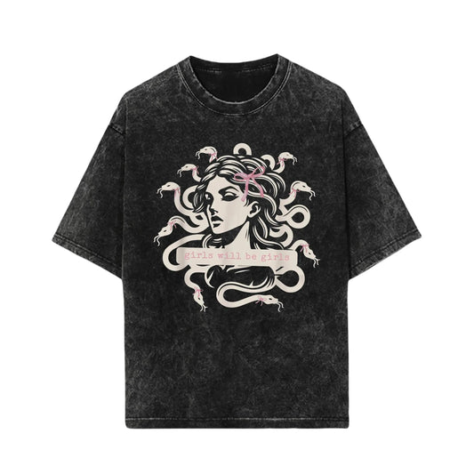 Girls Will Be Girls Medusa  Tee, Feminine Rage Boxy Crop, Feminist, Anti Trump, Womens Rights, Equality, Progressive Liberal