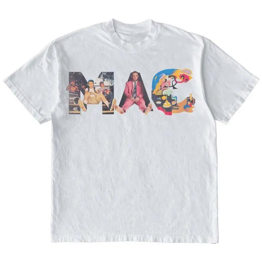 Mac Miller Head Collage Shirt Vintage Rapper, Vintage 90s Music Tee, Unisex  Cotton Short Sleeve, Top menswear, Global Trending Outfits Casual Crewneck Tshirt