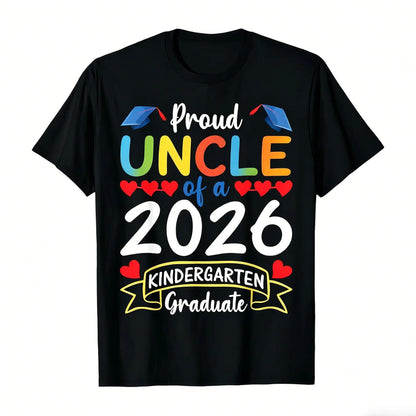Proud Mommy of a 2026 Kindergarten Graduate T-Shirt - Soft Retro Tee with Heart & 2026 Number Design, Kindergarten Graduation Party Outfit, Mommy Gifts Suitable for Moms, Casual Wear & Graduation Gifts for Kindergarten Events