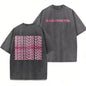 Oversize Acid Wash Christian Shirt "Jesus Loves You" Religious Pattern, Pink/Green Double-Sided Print, Crew Neck Church/Casual Wear Machine Washable Gift summerwins