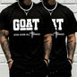 GOAT (God Over All) graphic T-shirt for men, 100%25 pure cotton, loose street-style short sleeves—trendy Christian casual top, best-selling faith urban fashion style., Shortsleeve, Menswear, Tshirt, Round Neck tiktokshopspringglowup