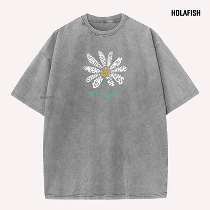 Holafish Casual Acid Washed Tshirt Cotton Unisex Top, Heavyweight Vintage Style, Soft Premium Fabric, Fresh Daily Look, Breathable All-Day Comfort