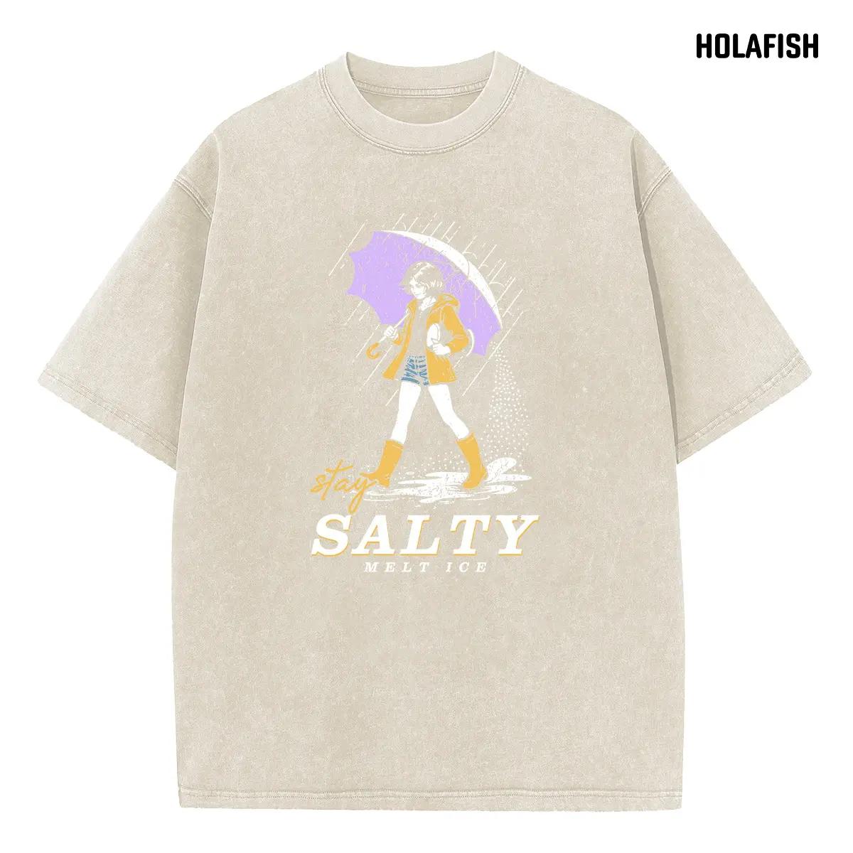 Holafish Womens Vintage Acid Wash Graphic Tee, Crew Neck Short Sleeve, Soft and Lightweight Cotton, Casual Cotton Unisex, Fashion Tops for Everyday Outfits
