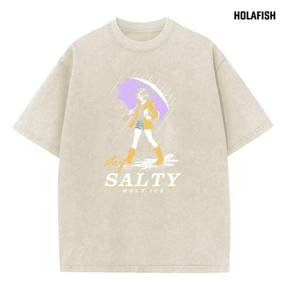 Holafish Womens Vintage Acid Wash Graphic Tee, Crew Neck Short Sleeve, Soft and Lightweight Cotton, Casual Cotton Unisex, Fashion Tops for Everyday Outfits