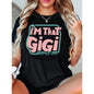 GIGI Text Print Women's T-Shirt Casual Round Neck Spring/Summer Top Short Sleeve