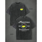 Oversized Men's Classic Ribbed Short-Sleeve 230g Pure Cotton Vintage Washed T-Shirt, M-5XL, 'Masters Tournament' Golf Pattern, For Golf Enthusiasts, Suitable For Day Casual Street Gatherings And Outdoor Sports