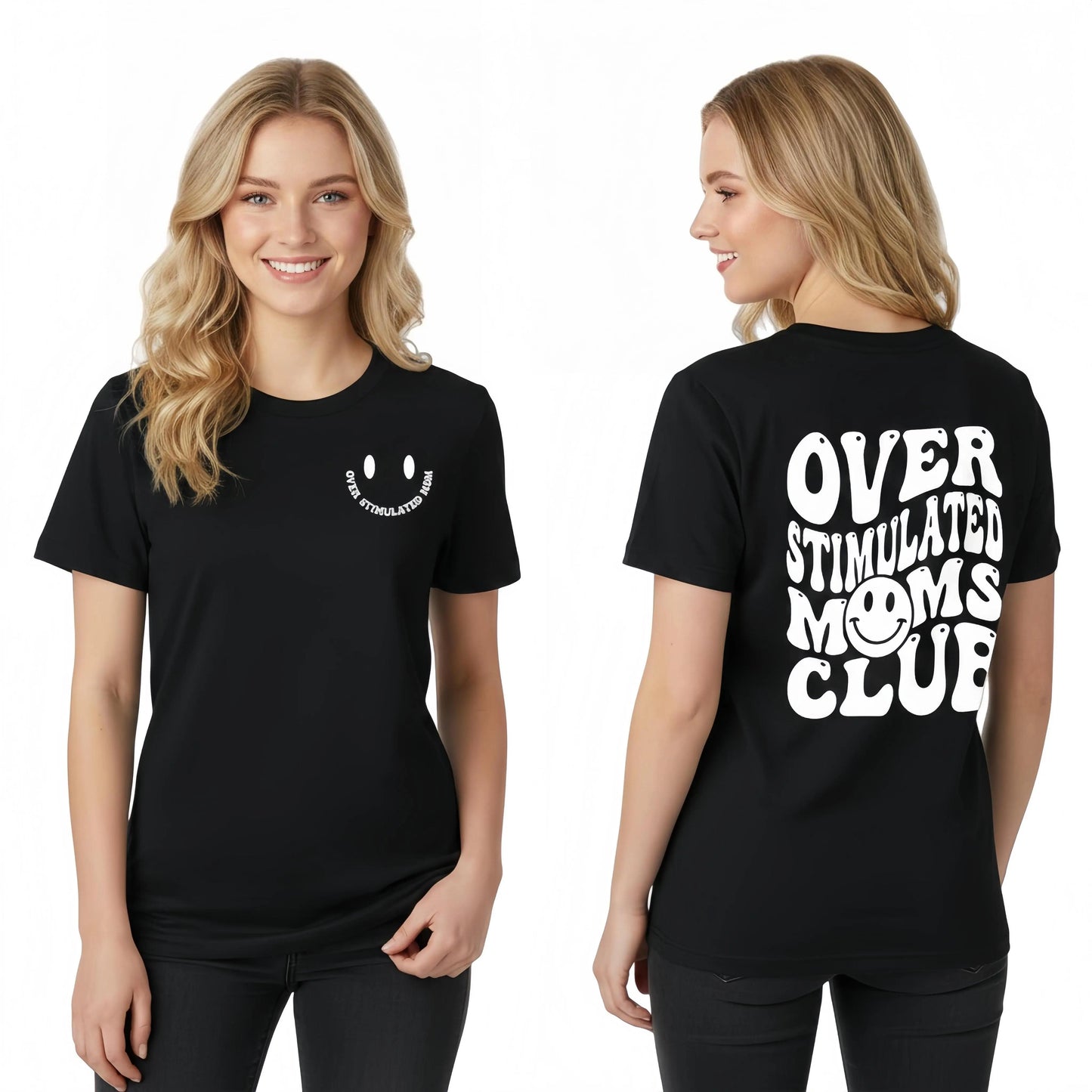 Women's Retro Cotton Short-Sleeve Crew Neck Plain Fitted T-Shirt - Over Stimulated Moms Club Themed, Casual Golf-Inspired Unisex Top, Summer Streetwear Essential Gift for Mom & Daughter,summervibes outdoorfun