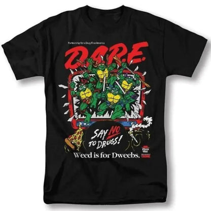 Teenage Mutant Ninja Turtles Classic Retro Pattern T-Shirt Short Sleeve Unisex Summer Gift DARE Say No To Drugs Graphic Tee for Fans Men Women
