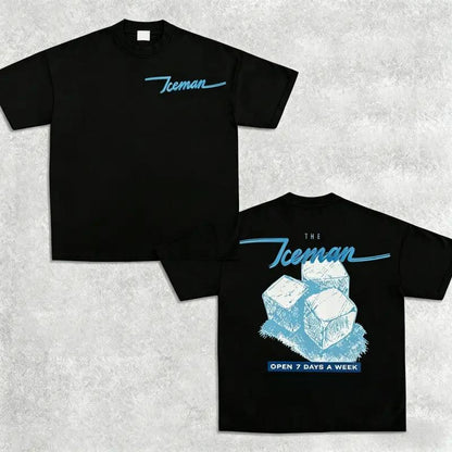 "Ice Man" Drake Retro 3.0 T-shirt, unisex rap shirt, rap T-shirt, music fan shirt, rapper merchandise gift, gift for him, gift for her, Y2K women's and men's patterned T-shirt top, round neck clothing