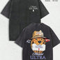 "Michelob Ultra - American Dog" Vintage Graphic Tee: Washed Shirt (Available In Gray/Dark Gray) With "Michelob Ultra" Logo (Front), Back Art Of Dog In American Flag Hat Holding Michelob Ultra Beer. Made Of 100%25 Breathable Cotton