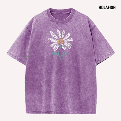 Holafish Casual Acid Washed Tshirt Cotton Unisex Top, Heavyweight Vintage Style, Soft Premium Fabric, Fresh Daily Look, Breathable All-Day Comfort