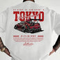 Men's Regular Fit Car & Letter Print Round Neck Tee, Street Fashion Casual Short Sleeve T-shirt for Daily Wear, Men's Top for All Seasons, Tropical, Streetwear.