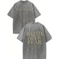 Holafish FAITH OVER FEAR Men's 230 High-quality Cotton Vintage Trendy Brand T-shirt,Short Sleeved Round Neck T-shirt,Acid Wash Summer Basic Tees Casual Menswear Soft Top Classic Fabric