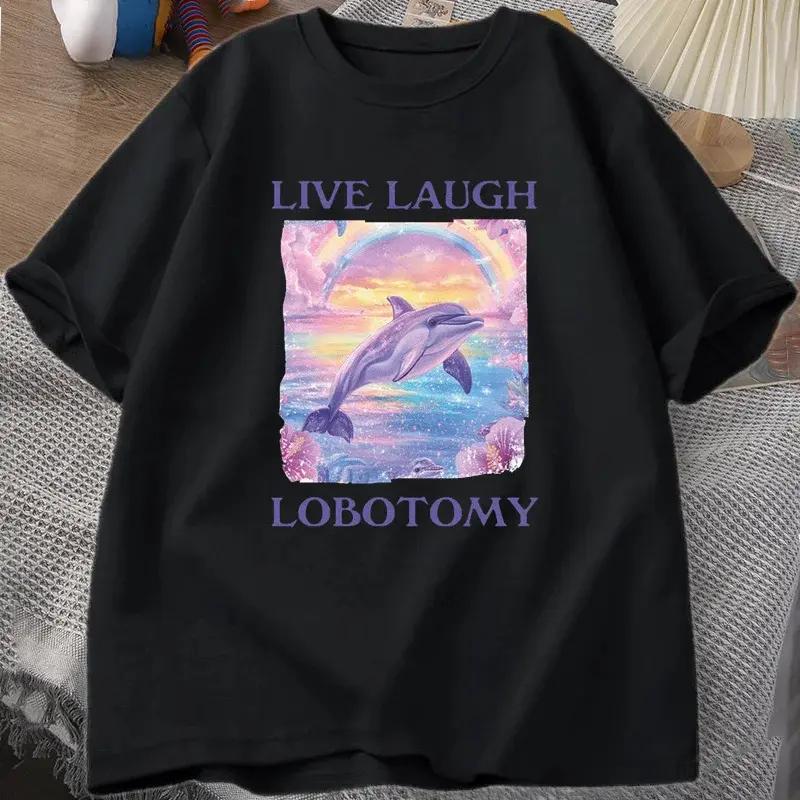 T Shirt Men Funny Dolphin Meme T-shirt Silly Weird Short Sleeve Tshirt Unisex Printed T-shirt Tops