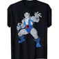 Men's ThunderCats Panthro Graphic Oversized T-Shirt - 100%25 Cotton Loose Fabric, Dark Blue Cartoon Character Print, Short-Sleeve Round Neck, Breathable, Machine Washable Menswear Streetwear Top, All-Season Casual Apparel,summervibes