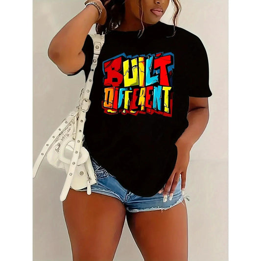 [100%25 Cotton] Summer Women'S Clothing Front Printed Short-Sleeved T-Shirt Top Comfortable Breathable Fabric Casual Sports Style Colorful Letters T-Shirt For Men And Women