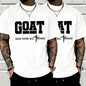 GOAT (God Over All) graphic T-shirt for men, 100%25 pure cotton, loose street-style short sleeves—trendy Christian casual top, best-selling faith urban fashion style., Shortsleeve, Menswear, Tshirt, Round Neck tiktokshopspringglowup