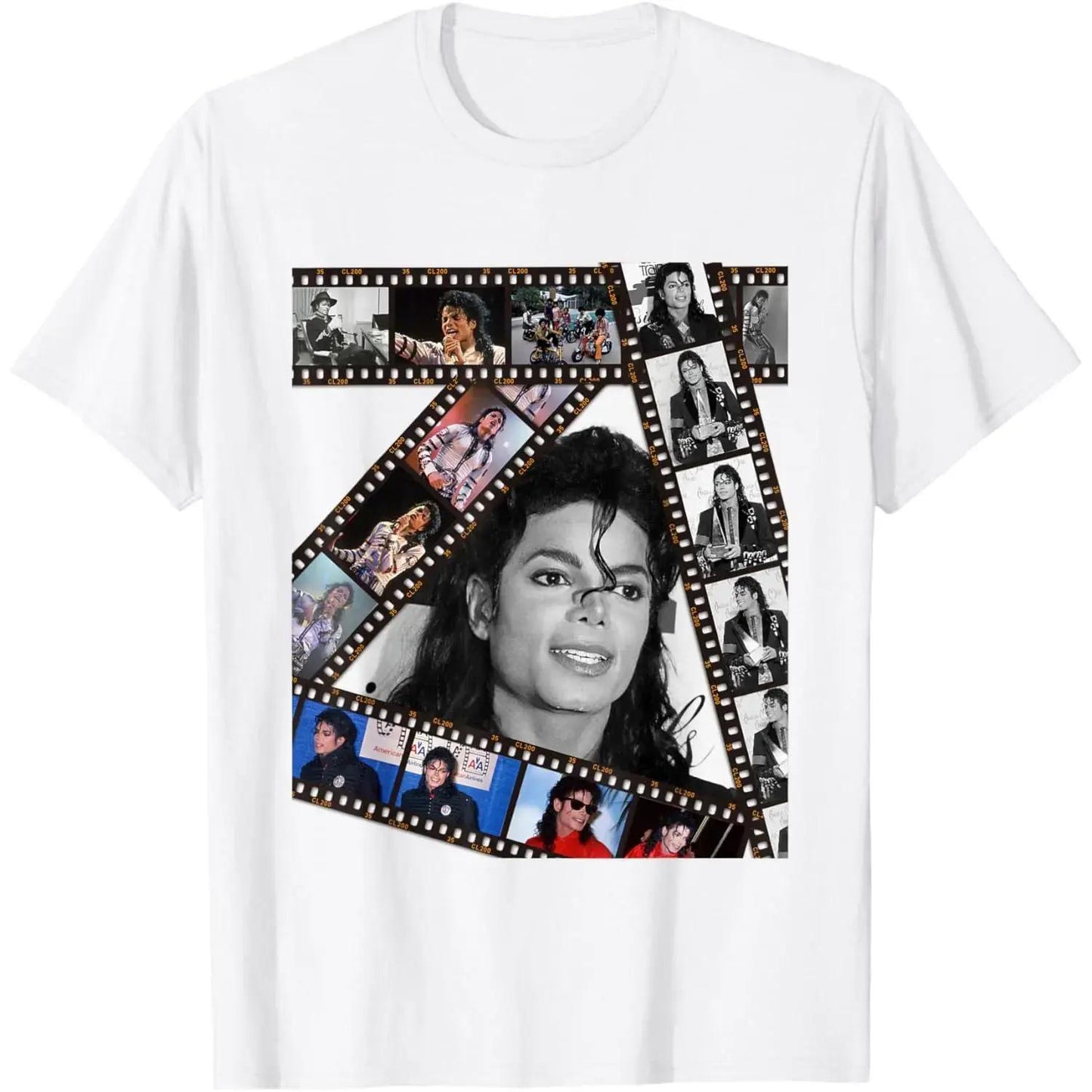 MJ M-Michael Jackson Music Fan Premium Cotton PrintCrew Neck T-Shirt Original Design Men'S TopCasualStreetwear for Adults (Men & Women) ChristmasGift | Birthday Gift | Black Top