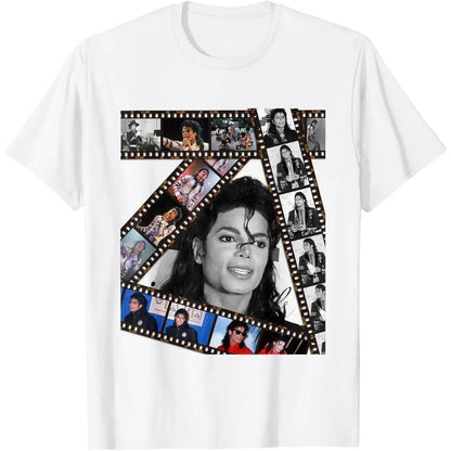 MJ M-Michael Jackson Music Fan Premium Cotton PrintCrew Neck T-Shirt Original Design Men'S TopCasualStreetwear for Adults (Men & Women) ChristmasGift | Birthday Gift | Black Top