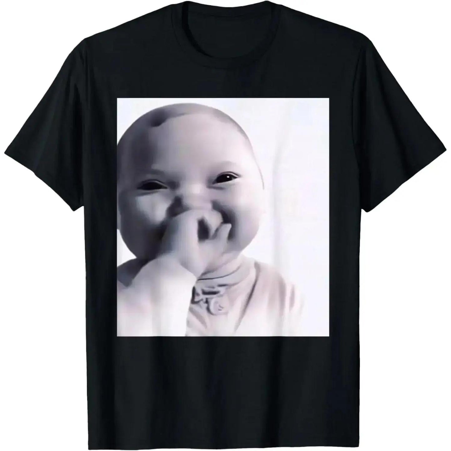 Funny AI Baby Holding Laugh Meme Trend T-Shirt