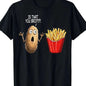 Men's Humorous 'Is It You, Bro?' Potato Chips Pattern T-Shirt- Black Casual Breathable Crew Neck Top, Machine Washable Regular Fit, Suitable for Daily Wear, Cartoon Print, Comfortable Fabric