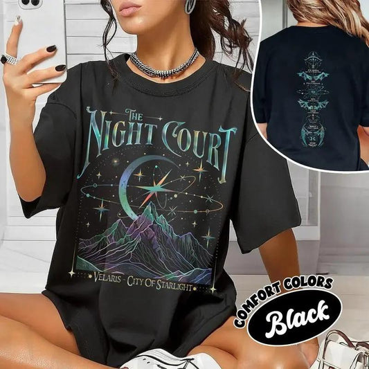 Velaris The Night Court Acotar 2 Sided Shirt, Velaris The Night Court Shirt, Court Of Dreams, Inner Circle Acotar Shirt, ACOTAR Merch, Sarah J Maas Fan Tee, Fantasy Romance Graphic T-Shirt, Booktok Book Lover Gift, Unisex Cotton Crewneck, A Court of Thor