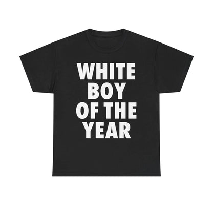 WHITE BOY OF THE YEAR SHIRT - Man Menswear Oversized Tshirt Streetwear Casual Classic Cotton Shortsleeve