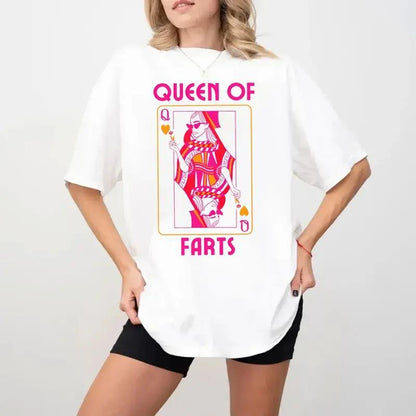 "Queen Of Farts T Shirt, Funny Joke Tee, Inappropriate Fart Shirt, Prank Gift For Her, Embarrassing Humor Shirt, Unisex Short Sleeve Tee "