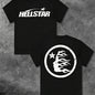 100%25 Cotton Hell Star Pattern Double Sided Printed T-Shirt, High Quality Crew Neck Casual Short Sleeve Top for Spring & Summer