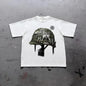 War Helmet Faith Over Fear Graphic Print Cotton T-Shirt, grunge y2k emo scene tapout goth amity affliction style clothes, Unisex T-shirt