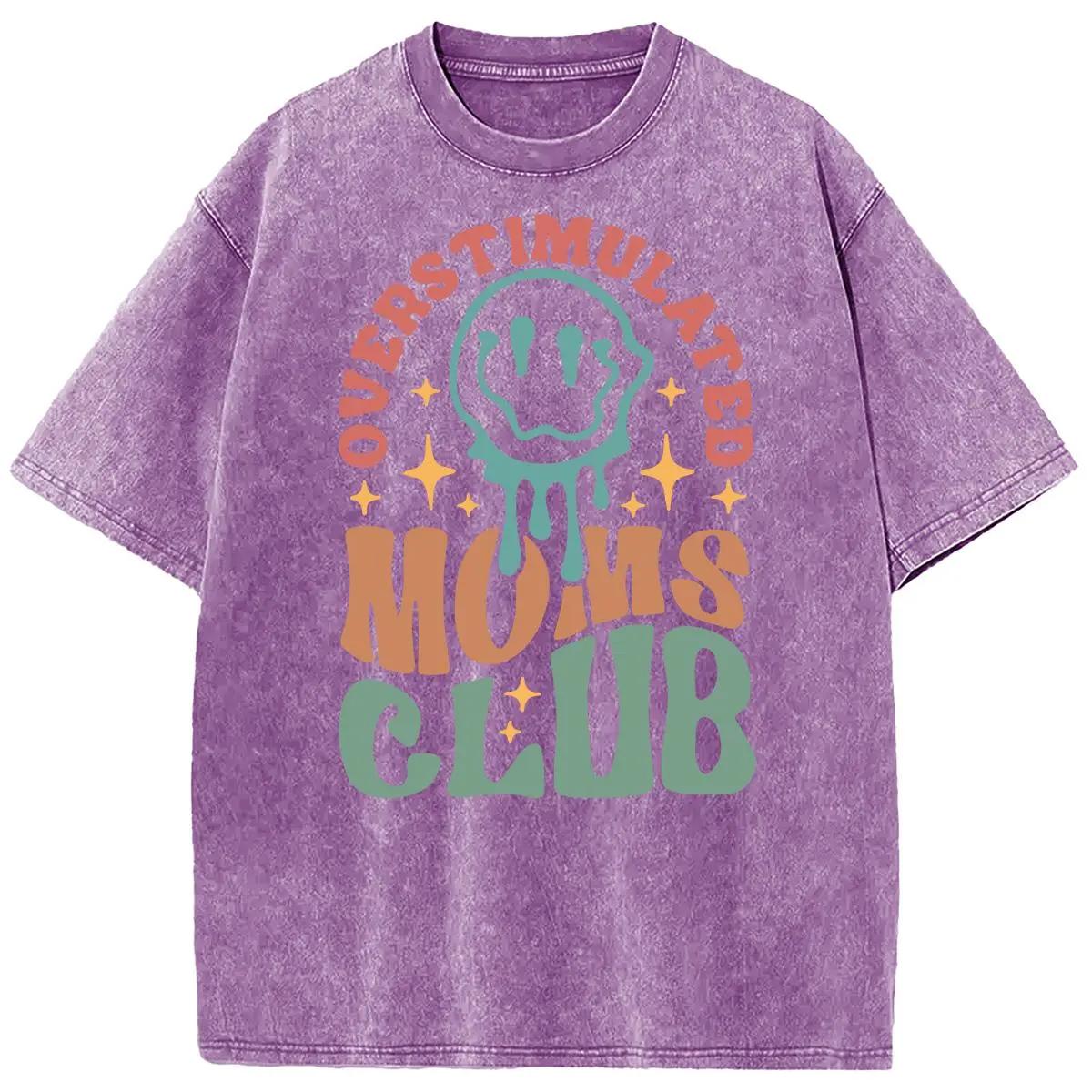 Holafish 2026 New Arrivals Oversized Acid Wash VintageMOM'S Club pattern T-Shirt,MOM'S Day Gift T-shirt Heavyweight Cotton Streetwear graphic vintage tees Menswear Crewneck Tshirt 2026 New Colors