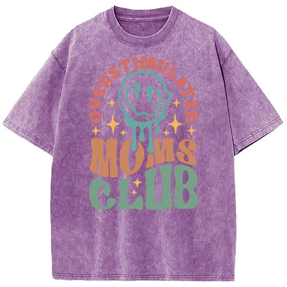 Holafish 2026 New Arrivals Oversized Acid Wash VintageMOM'S Club pattern T-Shirt,MOM'S Day Gift T-shirt Heavyweight Cotton Streetwear graphic vintage tees Menswear Crewneck Tshirt 2026 New Colors