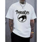 Men'S Black "ThunderCats" Graphic T-Shirt - Casual Streetwear with Roaring Cat Design, Crew Neck, Short Sleeve, Regular Fit, Perfect for Daily Wear, Casual Streetwear | Bold Graphic Tee | Stretchy FabricFor your toay's outfit