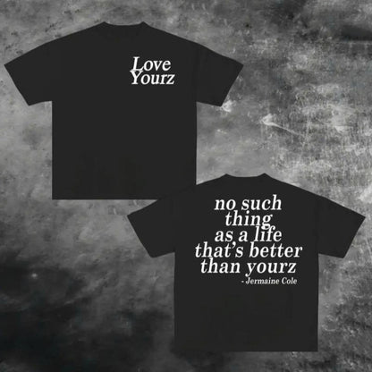 tshirt women J Cole Dreamville Love Yourz Lyrics Graphic t-Shirt VERSION 2, J Cole T-shirt, Cotton tshirt swap