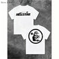 100%25 Cotton Hell Star Pattern Double Sided Printed T-Shirt, High Quality Crew Neck Casual Short Sleeve Top for Spring & Summer