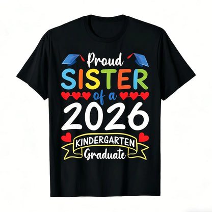 Proud Mommy of a 2026 Kindergarten Graduate T-Shirt - Soft Retro Tee with Heart & 2026 Number Design, Kindergarten Graduation Party Outfit, Mommy Gifts Suitable for Moms, Casual Wear & Graduation Gifts for Kindergarten Events