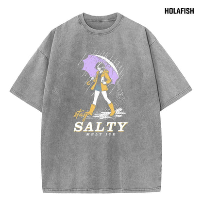 Holafish Womens Vintage Acid Wash Graphic Tee, Crew Neck Short Sleeve, Soft and Lightweight Cotton, Casual Cotton Unisex, Fashion Tops for Everyday Outfits