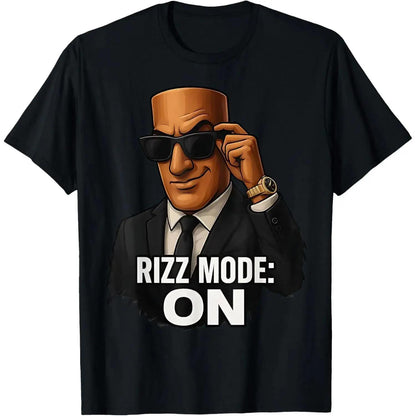 Tung Sahur Rizz Mode Activated Inspired Italian Brainrot Meme Cotton T-Shirt
