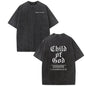 Holafish Oversize Acid Wash VintageChild Of God' Pattern T-Shirt,Heavyweight Cotton Streetwear graphic vintage Menswear Womenswear Crewneck Tshirt Top Hoodie