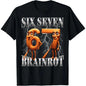 Cotton Funny Six Seven Meme TShirt Featuring Italian Brainrot Tung Tung Sahur