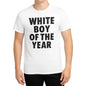 Men's Oversized White Classic Boy Print Crewneck T-Shirt, Simple Breathable Lightweight Cotton Short-Sleeve Casual Streetwear Tops tiktokshopspringglowup,summervibes outdoorfun