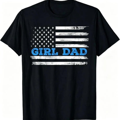 Summer t Shirts Girl Dad Father'S Day Dad Daughter, Dad of Girls Outnumbered T-Shirt Adult Men'S Loose And Comfortable Cotton fathers day gift ideas