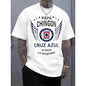Cruz Azul "Papa Chingon" Graphic Tee - Premium Cotton Men's Soccer T-Shirt, Casual Summer Streetwear Top, Perfect Father's Day Gift for Soccer Dads, Oversized Sportswear Shirt