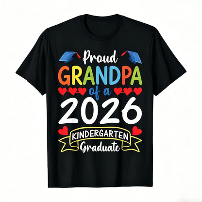 Proud Mommy of a 2026 Kindergarten Graduate T-Shirt - Soft Retro Tee with Heart & 2026 Number Design, Kindergarten Graduation Party Outfit, Mommy Gifts Suitable for Moms, Casual Wear & Graduation Gifts for Kindergarten Events